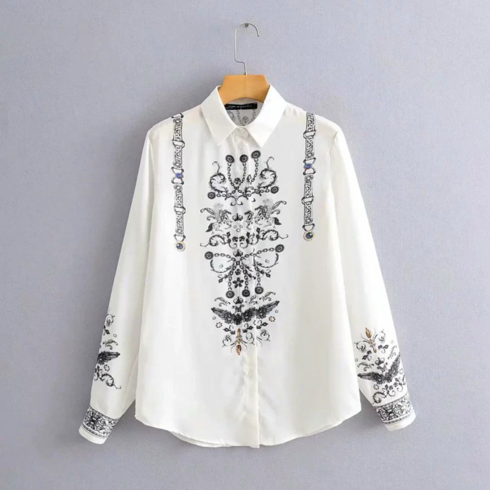 Placement Print Long Sleeve Shirt